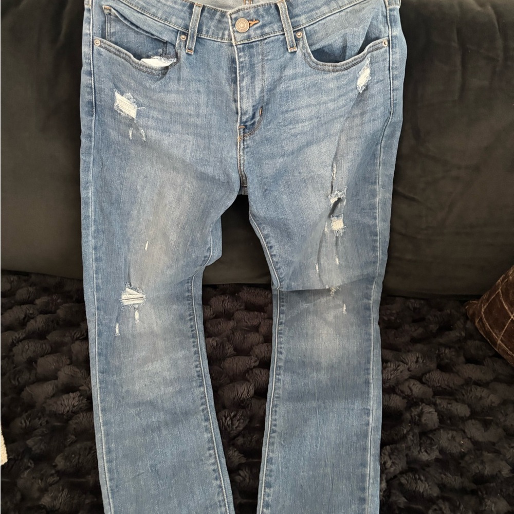 Levi Classic Distressed Women’s Jeans - Light Blue 711 skinny size 30